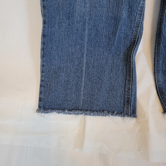 Old Navy Extra High-Rise Sky-Hi Wide Leg Cut Off Blue Jeans Womens Size 18 Flare - Picture 2 of 11